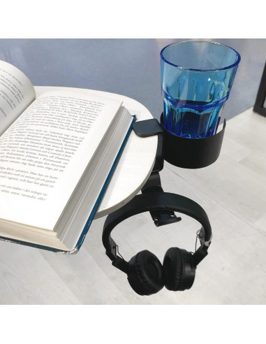 Soporte para Taza y Auriculares AirTaxiing - Negro 2 en 1