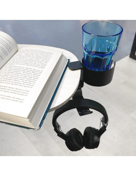 Soporte para Taza y Auriculares AirTaxiing - Negro 2 en 1