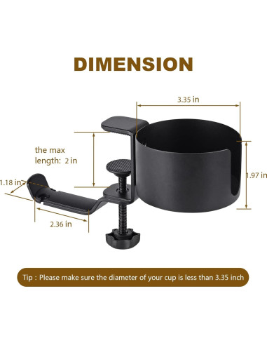 Soporte para Taza y Auriculares AirTaxiing - Negro 2 en 1