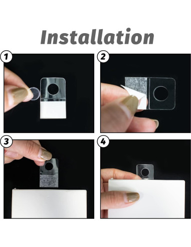 500 Etiquetas Ganchos Adhesivos HingoFuni Transparentes