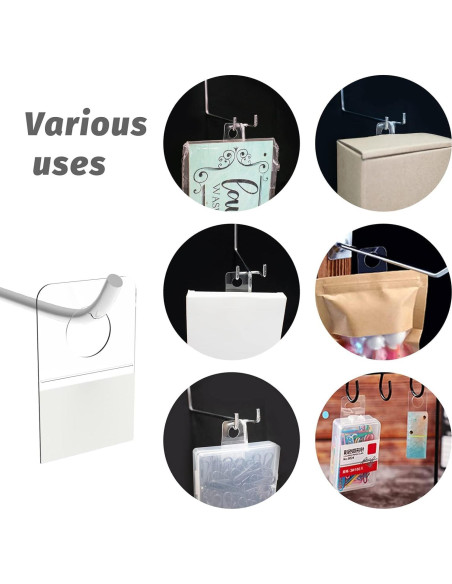 500 Etiquetas Ganchos Adhesivos HingoFuni Transparentes