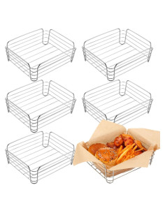 Juego de 6 Cestas de Alambre Cromadas Blulu 24.9x21.6x9.4 cm