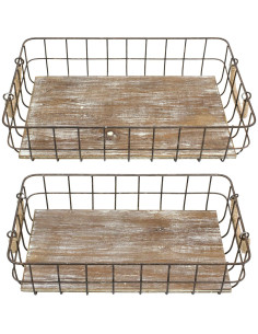 Conjunto de Cestas Rectangulares Apilables Stonebriar 2 Piezas 2