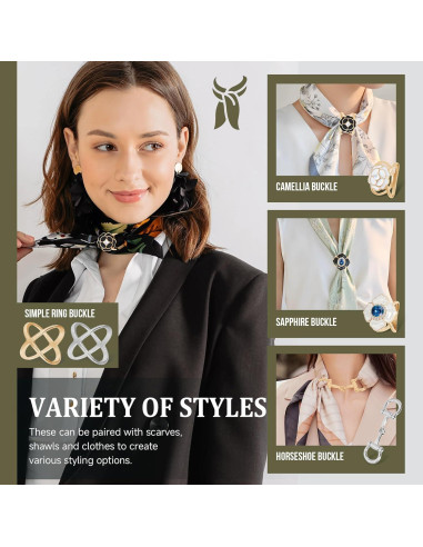 8 Anillos para Bufanda Philbinden en Oro - Clips de Metal Elegantes