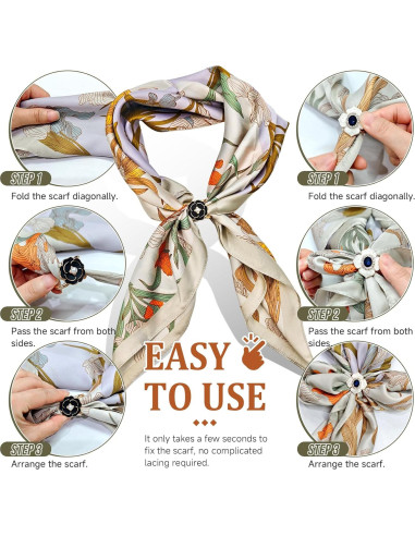 8 Anillos para Bufanda Philbinden en Oro - Clips de Metal Elegantes