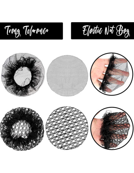 Redes de Cabello de Ballet Waydress 8 Pcs Estilo Natural