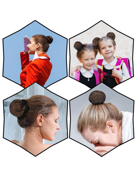 Redes de Cabello de Ballet Waydress 8 Pcs Estilo Natural