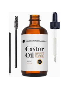 Aceite de Ricino Orgánico 60ml Glamorous Wow - Crecimiento Pestañas y Cejas