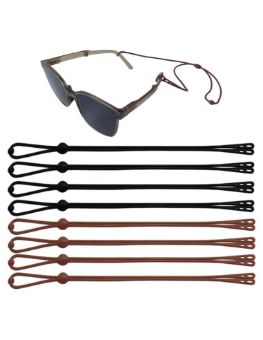 Correa Ajustable para Gafas 8Pcs Silicona Unisex - Marrón y Negro