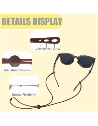 Correa Ajustable para Gafas 8Pcs Silicona Unisex - Marrón y Negro