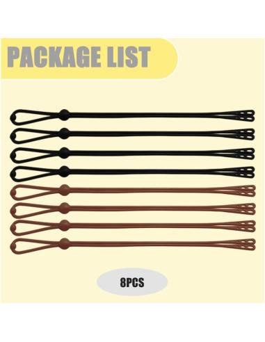 Correa Ajustable para Gafas 8Pcs Silicona Unisex - Marrón y Negro