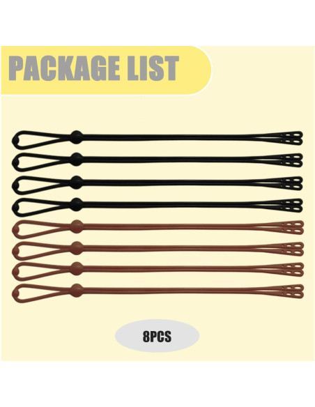 Correa Ajustable para Gafas 8Pcs Silicona Unisex - Marrón y Negro