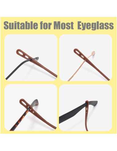 Correa Ajustable para Gafas 8Pcs Silicona Unisex - Marrón y Negro