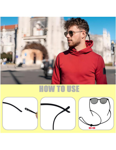 Correa Ajustable para Gafas 8Pcs Silicona Unisex - Marrón y Negro