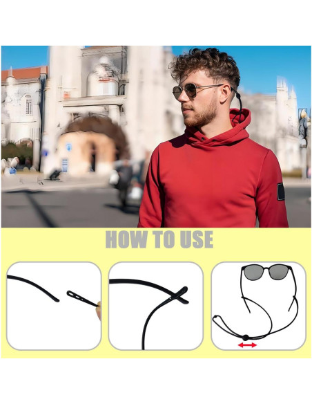 Correa Ajustable para Gafas 8Pcs Silicona Unisex - Marrón y Negro