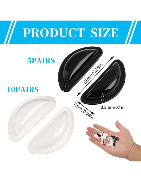 15 Pares Almohadillas Silicona Suave para Gafas MGMOOA