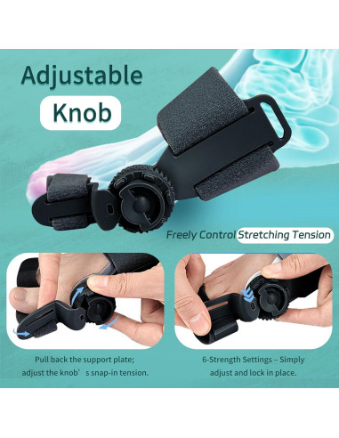 Corrector de Juanetes Veook Ajustable Negro para Alivio de Hallux Valgus