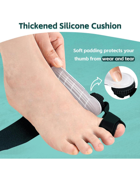 Corrector de Juanetes Veook Ajustable Negro para Alivio de Hallux Valgus