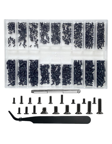 Kit de Tornillos Pequeños BAZQU 660 Pcs con Destornillador