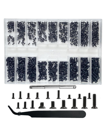 Kit de Tornillos Pequeños BAZQU 660 Pcs con Destornillador