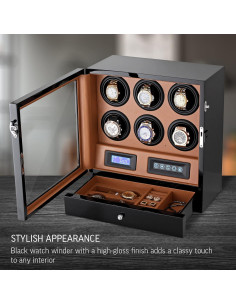 Enrollador de Reloj Automático Leader S206 con Luz LED y Cajón 2