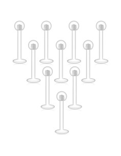 Aretes de Cartílago Transparentes D.Bella 16G 10 Pcs 12mm