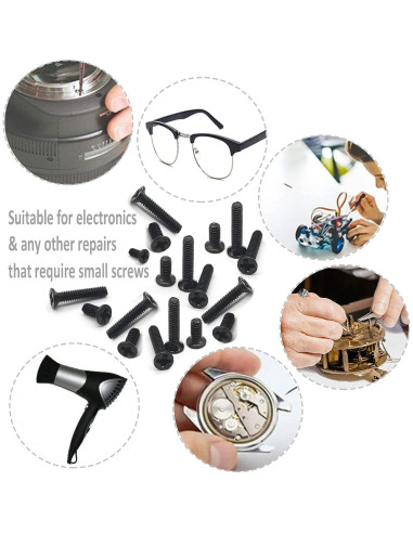 Kit de Tornillos Pequeños BAZQU 660 Pcs con Destornillador