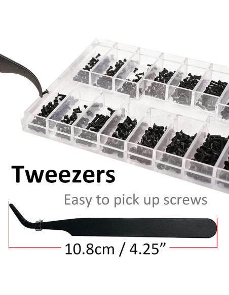 Kit de Tornillos Pequeños BAZQU 660 Pcs con Destornillador