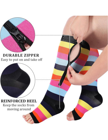 Calcetines de Compresión Abodhu Plus Size 15-20mmHg con Cremallera