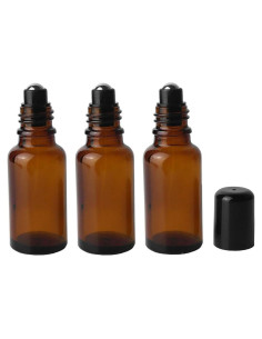 Set de 3 Botellas de Rodillo de Vidrio Ámbar 30ml Erioctry