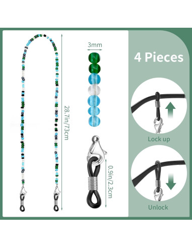 Cadena de Gafas BILIONE 4 Pcs Acrílico para Mujeres