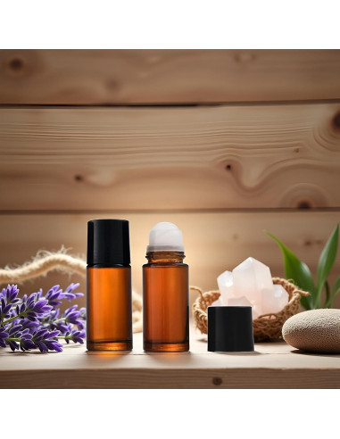 2 Botellas de Vidrio Marrón 30ml con Rodillo Galepromot