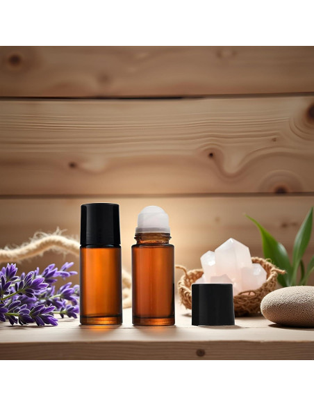 2 Botellas de Vidrio Marrón 30ml con Rodillo Galepromot