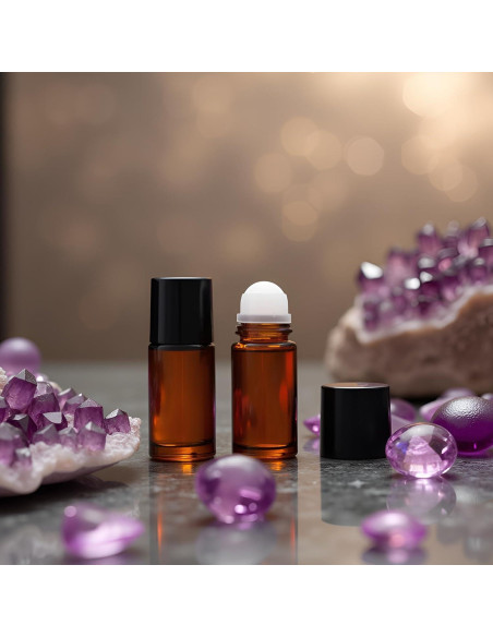 2 Botellas de Vidrio Marrón 30ml con Rodillo Galepromot