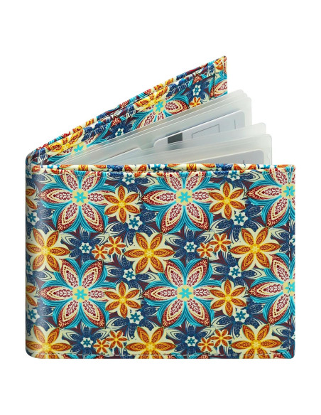 Billetera de Cuero Premium FORYEE Doble Pliegue 13.2x10.2cm