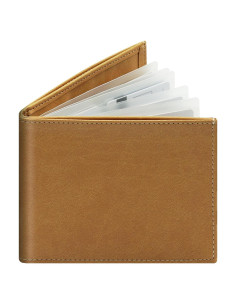 Billetera Bifold de Cuero Premium FORYEE con 12 Compartimentos