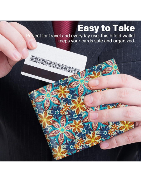 Billetera de Cuero Premium FORYEE Doble Pliegue 13.2x10.2cm