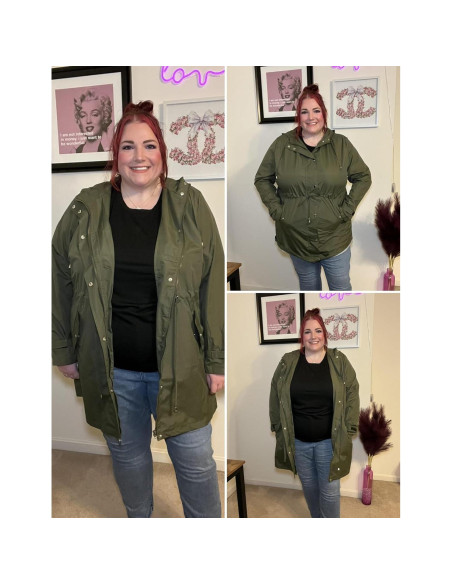 Chaqueta de Lluvia Impermeable IN'VOLAND Talla Grande Verde Militar