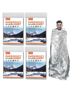 4 Mantas Térmicas de Emergencia Mylar CPOMIENI 210 x 157 cm