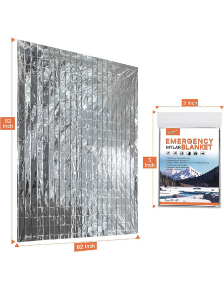 4 Mantas Térmicas de Emergencia Mylar CPOMIENI 210 x 157 cm