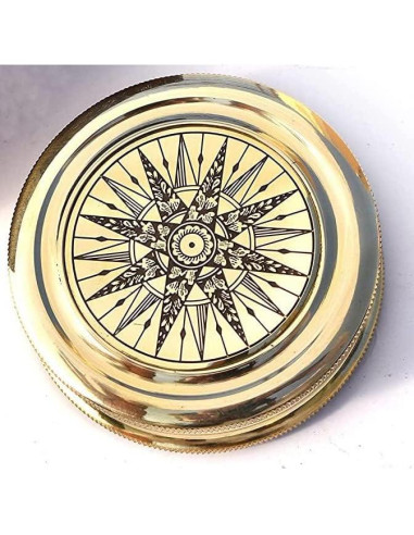 Brújula de Bronce Antiguo con Poema de Robert Frost - Regalo Inspirador