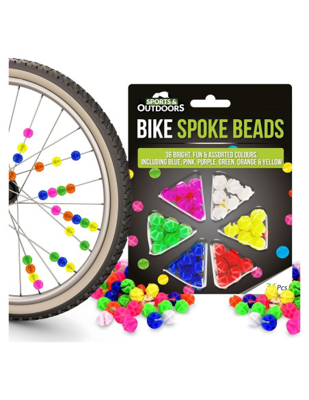 36 Perlas de Plástico para Radios de Bicicleta Kongchan Multicolor