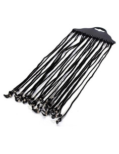 12PCS Cordón Antideslizante para Gafas Negro Nylon 59.94cm