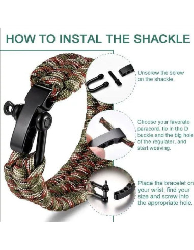 10 Hebillas de Acero Inoxidable Samlee U Ajustables Negras