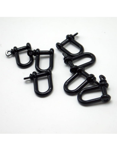 10 Hebillas de Acero Inoxidable Samlee U Ajustables Negras