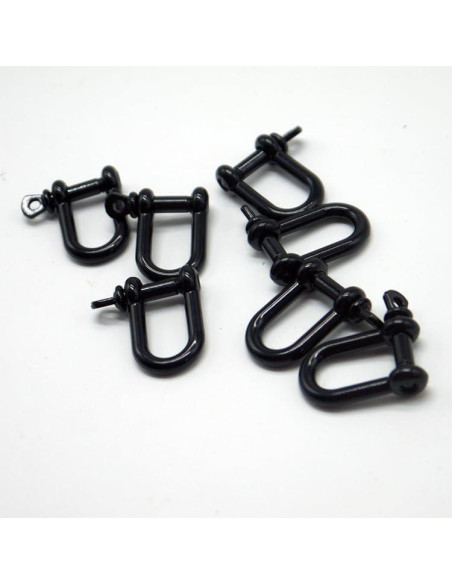 10 Hebillas de Acero Inoxidable Samlee U Ajustables Negras