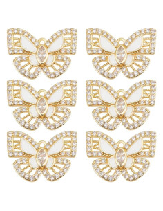 Beebeecraft 10 Encantos de Mariposa Baño de Oro 18K DIY