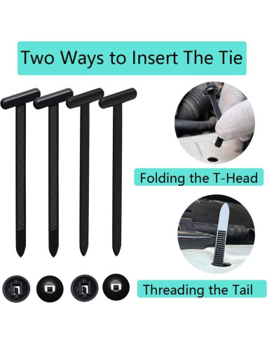 Hebillas de Brida de Cable 60 Pcs Nylon Auto Bloqueante