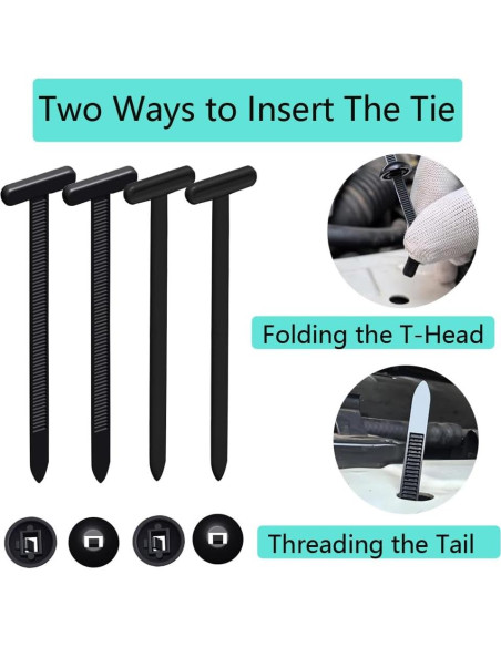 Hebillas de Brida de Cable 60 Pcs Nylon Auto Bloqueante