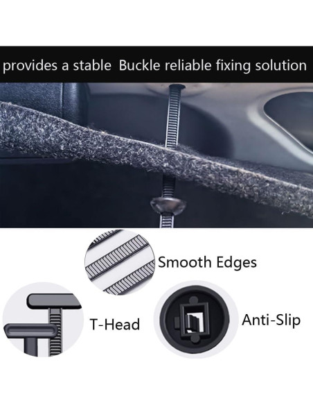 Hebillas de Brida de Cable 60 Pcs Nylon Auto Bloqueante